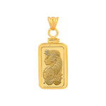 Charger l&#39;image dans la galerie, 14K Yellow Gold Pamp Suisse Lady Fortuna 5 gram Bar Bezel Screw Top Frame Mounting Holder Pendant Charm
