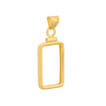 Afbeelding in Gallery-weergave laden, 14K Yellow Gold Pamp Suisse Lady Fortuna 5 gram Bar Bezel Screw Top Frame Mounting Holder Pendant Charm
