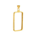 Load image into Gallery viewer, 14K Yellow Gold Pamp Suisse Lady Fortuna 1 oz Bar Bezel Screw Top Frame Mounting Holder Pendant Charm
