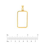 Load image into Gallery viewer, 14K Yellow Gold Pamp Suisse Lady Fortuna 1 oz Bar Bezel Screw Top Frame Mounting Holder Pendant Charm
