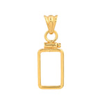 Carica l&#39;immagine nel visualizzatore di Gallery, 14K Yellow Gold Pamp Suisse Lady Fortuna 1 gram Bar Bezel Screw Top Frame Mounting Holder Pendant Charm
