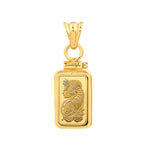 Load image into Gallery viewer, 14K Yellow Gold Pamp Suisse Lady Fortuna 1 gram Bar Bezel Screw Top Frame Mounting Holder Pendant Charm
