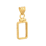 Carica l&#39;immagine nel visualizzatore di Gallery, 14K Yellow Gold Pamp Suisse Lady Fortuna 1 gram Bar Bezel Screw Top Frame Mounting Holder Pendant Charm
