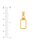 이미지를 갤러리 뷰어에 로드 , 14K Yellow Gold Pamp Suisse Lady Fortuna 1 gram Bar Bezel Screw Top Frame Mounting Holder Pendant Charm
