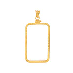 Afbeelding in Gallery-weergave laden, 14K Yellow Gold Pamp Suisse Lady Fortuna 1 oz Bar Coin Bezel Diamond Cut Screw Top Frame Mounting Holder Pendant Charm
