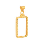Afbeelding in Gallery-weergave laden, 14K Yellow Gold Pamp Suisse Lady Fortuna 10 gram Bar Coin Bezel Diamond Cut Screw Top Frame Mounting Holder Pendant Charm
