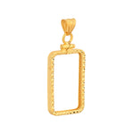 Lade das Bild in den Galerie-Viewer, 14K Yellow Gold Pamp Suisse Lady Fortuna 10 gram Bar Coin Bezel Diamond Cut Screw Top Frame Mounting Holder Pendant Charm
