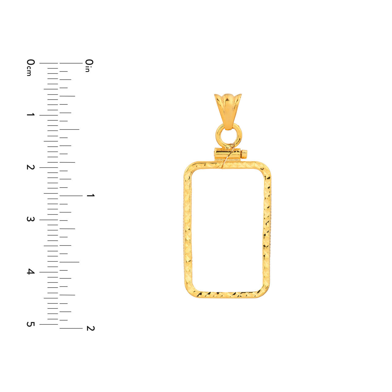 14K Yellow Gold Pamp Suisse Lady Fortuna 10 gram Bar Coin Bezel Diamond Cut Screw Top Frame Mounting Holder Pendant Charm