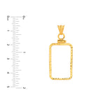 Φόρτωση εικόνας στο εργαλείο προβολής Συλλογής, 14K Yellow Gold Pamp Suisse Lady Fortuna 10 gram Bar Coin Bezel Diamond Cut Screw Top Frame Mounting Holder Pendant Charm
