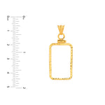 Lade das Bild in den Galerie-Viewer, 14K Yellow Gold Pamp Suisse Lady Fortuna 10 gram Bar Coin Bezel Diamond Cut Screw Top Frame Mounting Holder Pendant Charm
