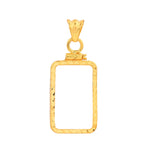 Carica l&#39;immagine nel visualizzatore di Gallery, 14K Yellow Gold Pamp Suisse Lady Fortuna 5 gram Bar Coin Bezel Diamond Cut Screw Top Frame Mounting Holder Pendant Charm
