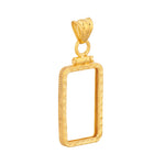 Carica l&#39;immagine nel visualizzatore di Gallery, 14K Yellow Gold Pamp Suisse Lady Fortuna 5 gram Bar Coin Bezel Diamond Cut Screw Top Frame Mounting Holder Pendant Charm
