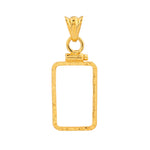 Carica l&#39;immagine nel visualizzatore di Gallery, 14K Yellow Gold Pamp Suisse Lady Fortuna 2.5 gram Bar Coin Bezel Diamond Cut Screw Top Frame Mounting Holder Pendant Charm
