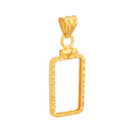 이미지를 갤러리 뷰어에 로드 , 14K Yellow Gold Pamp Suisse Lady Fortuna 2.5 gram Bar Coin Bezel Diamond Cut Screw Top Frame Mounting Holder Pendant Charm
