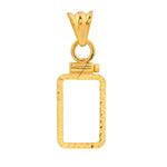 Lade das Bild in den Galerie-Viewer, 14K Yellow Gold Pamp Suisse Lady Fortuna 1 gram Bar Coin Bezel Diamond Cut Screw Top Frame Mounting Holder Pendant Charm
