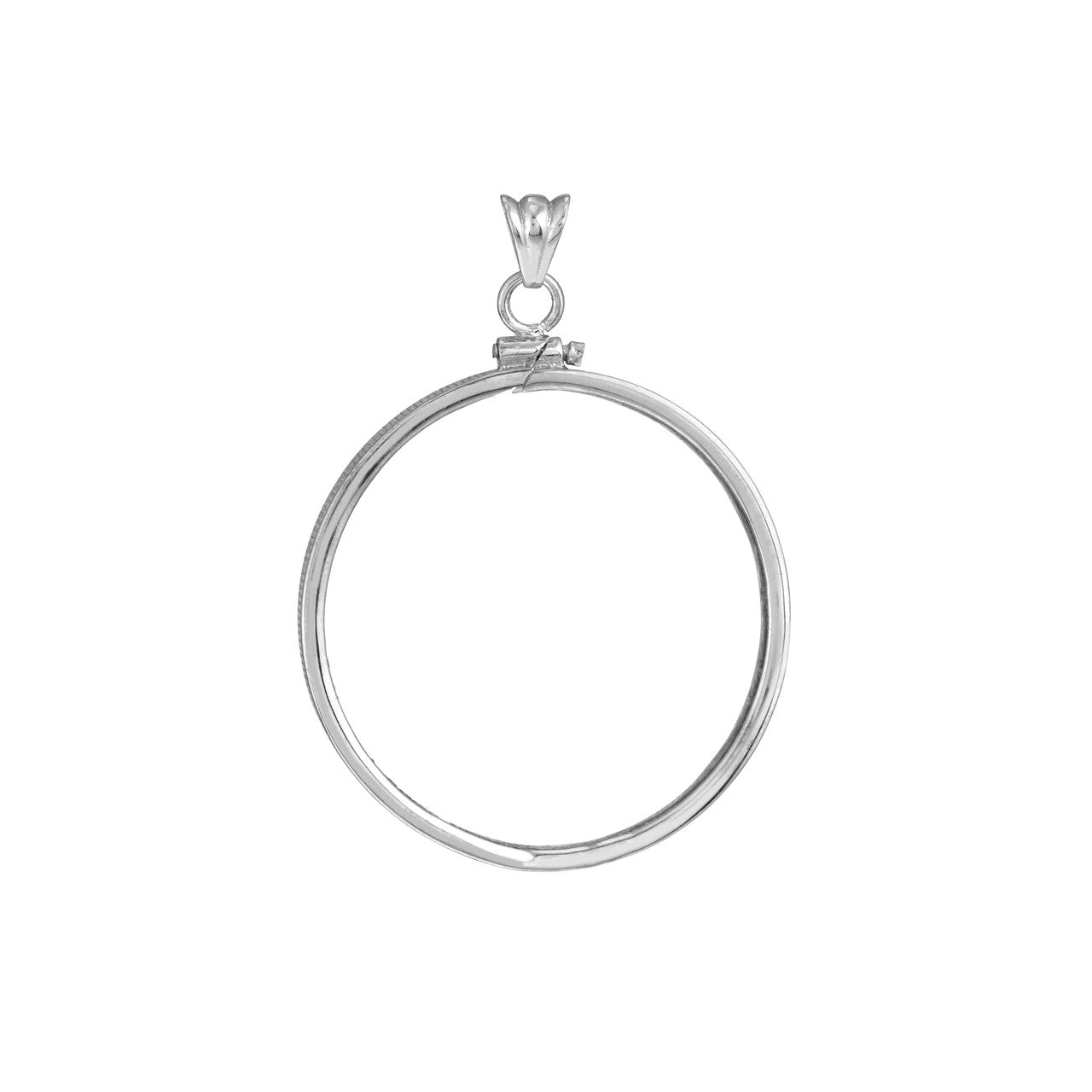 Sterling Silver Canada Canadian Maple Leaf 1 oz Coin Bezel Screw Top Frame Mounting Holder Pendant Charm