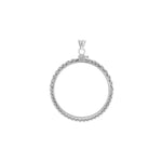 Carregar imagem no visualizador da galeria, Sterling Silver American Eagle 1 oz Coin Bezel Rope Design Screw Top Frame Mounting Holder Pendant Charm
