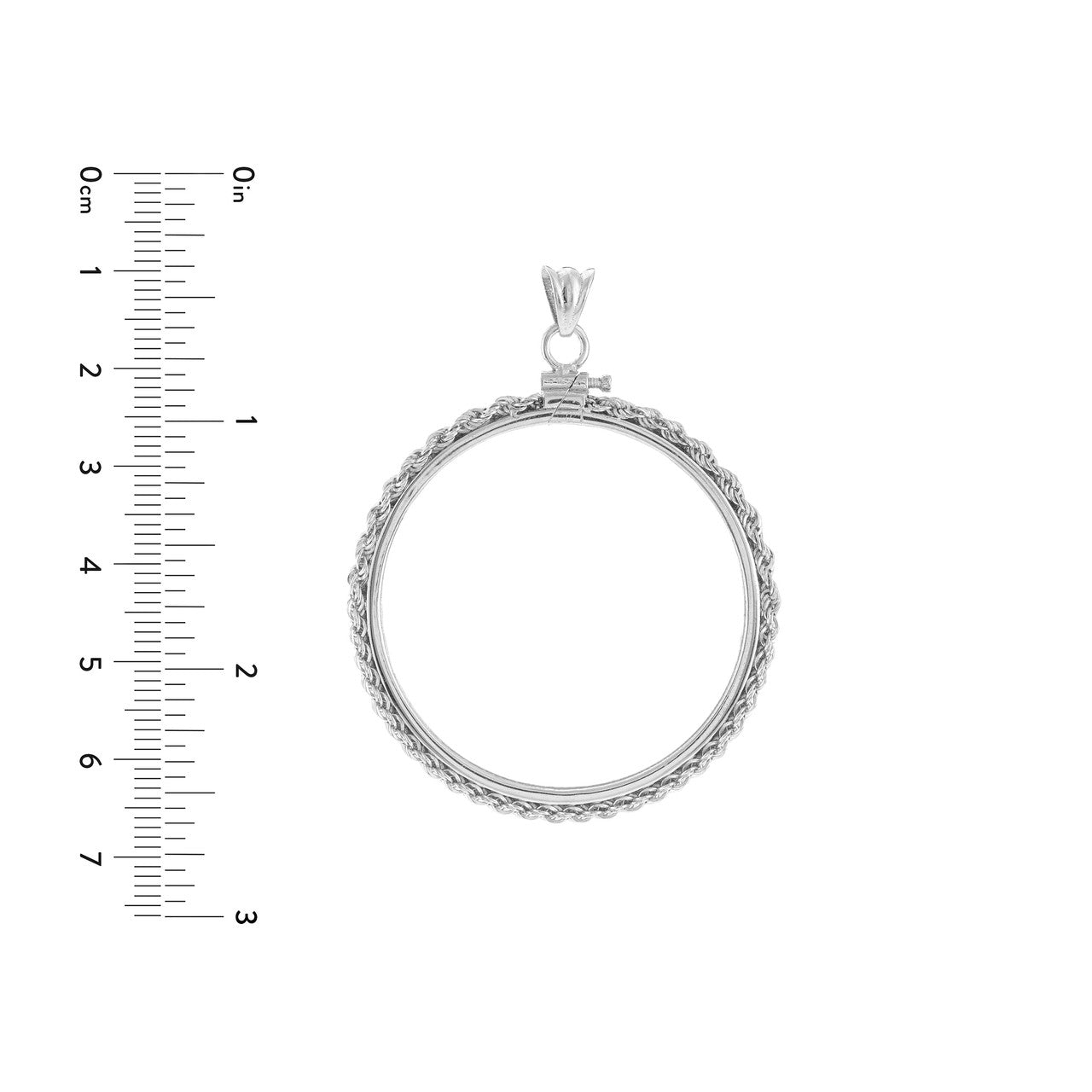 Sterling Silver American Eagle 1 oz Coin Bezel Rope Design Screw Top Frame Mounting Holder Pendant Charm