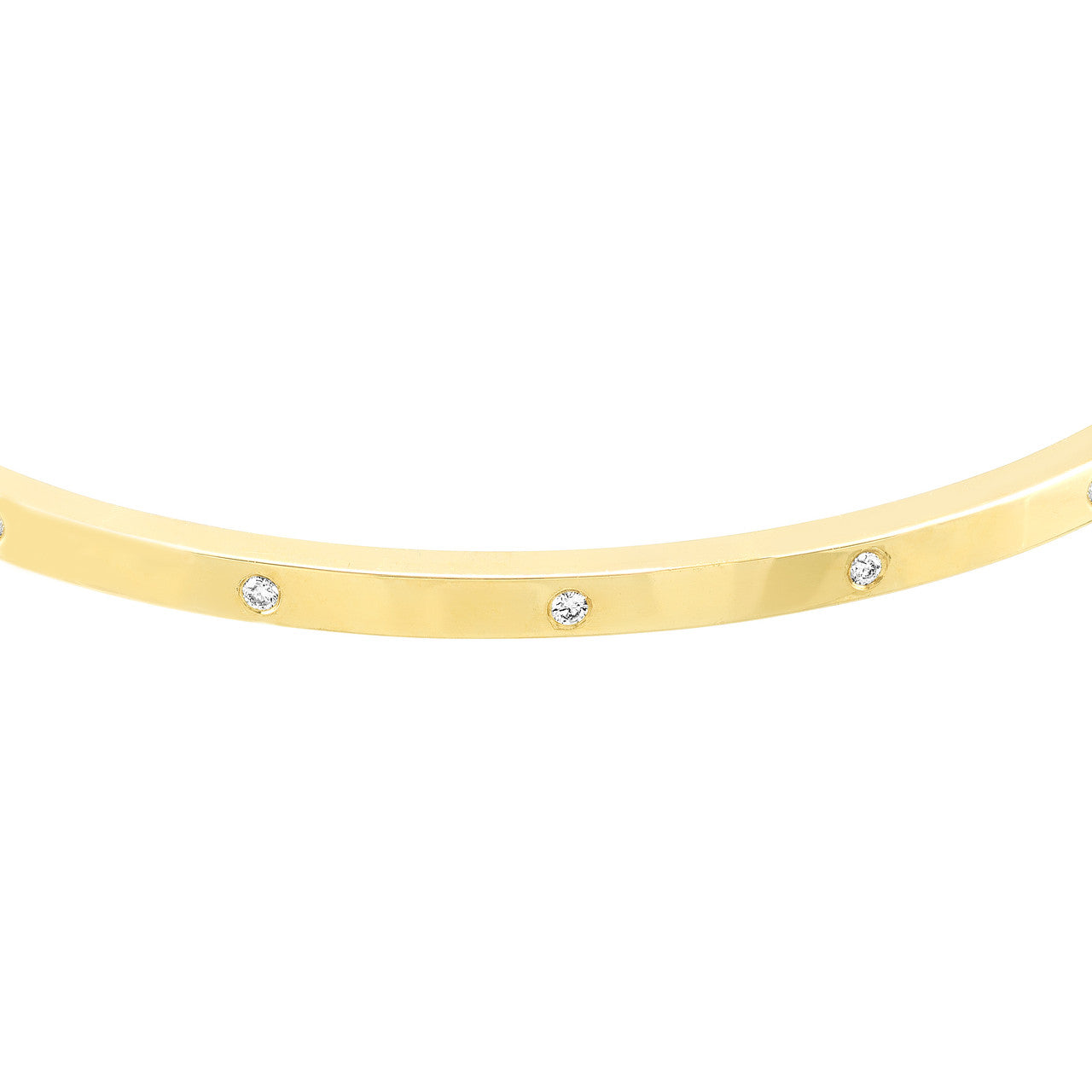 14k Yellow White Gold Diamond Greek Key Square Tube Bangle Bracelet