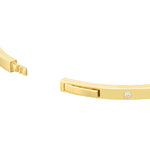 將圖片載入圖庫檢視器 14k Yellow White Gold Diamond Greek Key Square Tube Bangle Bracelet

