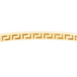 14k Yellow White Gold Greek Key Square Tube Bangle Bracelet