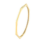 將圖片載入圖庫檢視器 14k Yellow Gold Geometric Octagon Greek Key Hinged Bangle Bracelet
