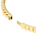 Charger l&#39;image dans la galerie, 14k Yellow Gold Fluted Greek Key Hinged Bangle Bracelet
