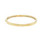 Carregar imagem no visualizador da galeria, 14k Yellow Gold Ribbed Greek Key Hinged Bangle Bracelet

