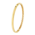 Загрузить изображение в средство просмотра галереи, 14k Yellow Gold Ribbed Greek Key Hinged Bangle Bracelet
