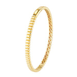 Lataa kuva Galleria-katseluun, 14k Yellow Gold Ribbed Greek Key Hinged Bangle Bracelet
