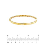 画像をギャラリービューアに読み込む, 14k Yellow Gold Ribbed Greek Key Hinged Bangle Bracelet
