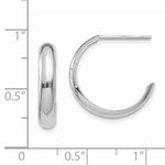 Load image into Gallery viewer, 14K White Gold C Hoop Earrings 17mm x 4mm
