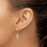 Load image into Gallery viewer, 14k Gold Two Tone Sand Dollar Starfish Shepherd Hook Dangle Earrings
