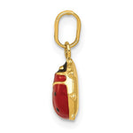 Lade das Bild in den Galerie-Viewer, 14K Yellow Gold Red and Black Enamel Ladybug Charm Side View
