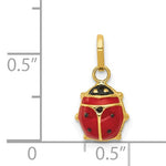 Lade das Bild in den Galerie-Viewer, 14K Yellow Gold Petite Ladybug Charm With Measurement Reference
