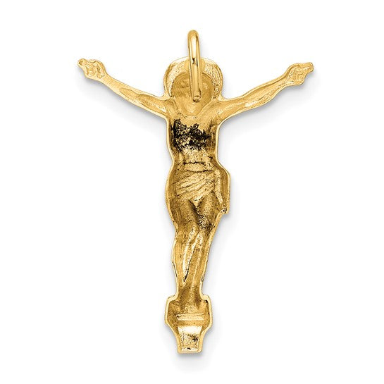 14k Yellow Gold Risen Jesus Christ Chain Slide Pendant Charm