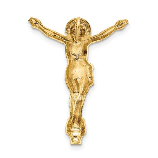 14k Yellow Gold Risen Jesus Christ Chain Slide Pendant Charm