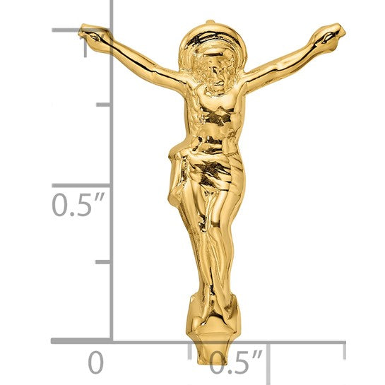 14k Yellow Gold Risen Jesus Christ Chain Slide Pendant Charm