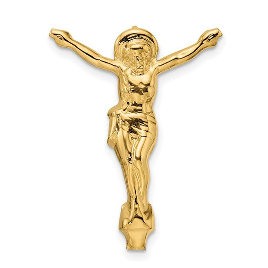 14k Yellow Gold Risen Jesus Christ Chain Slide Pendant Charm