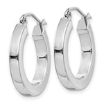Kép betöltése a galériamegjelenítőbe: 14K White Gold Square Tube Round Hoop Earrings 20mm x 3mm
