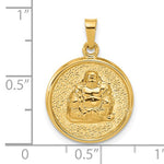 Indlæs billede til gallerivisning 14k Yellow Gold Buddha Round Pendant Charm
