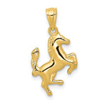 Lade das Bild in den Galerie-Viewer, 14k Yellow Gold Rearing Horse Pendant Charm
