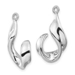 Carregar imagem no visualizador da galeria, 14K white gold polished twisted J hoop earring jackets alternate view
