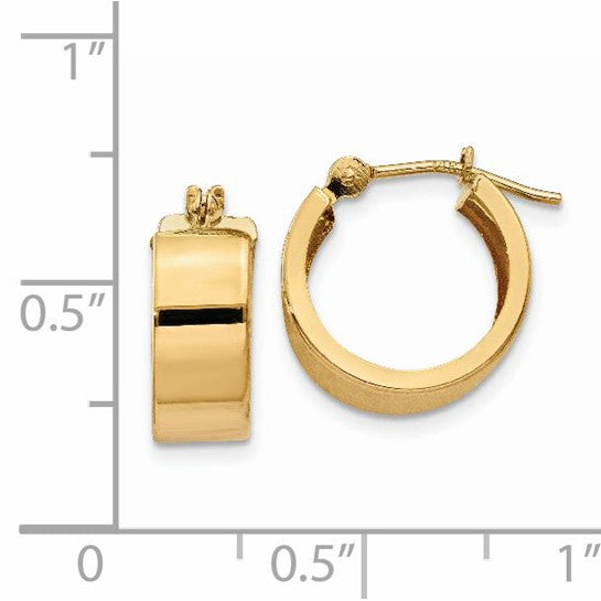 14k Yellow Gold Square Tube Round Hoop Earrings
