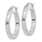 Charger l'image dans la galerie, 14K White Gold Square Tube Round Hoop Earrings 25mm x 3mm
