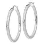 Lataa kuva Galleria-katseluun, 14K White Gold Square Tube Round Hoop Earrings 45mm x 3mm
