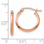 Carregar imagem no visualizador da galeria, 14K Rose Gold 12mm x 2.5mm Knife Edge Round Hoop Earrings
