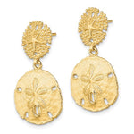 Lataa kuva Galleria-katseluun, 14k Yellow Gold Double Sand Dollar Starfish Dangle Earrings
