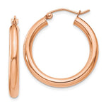 Charger l&#39;image dans la galerie, 10k Rose Gold Classic Round Hoop Earrings 24mm x 3mm
