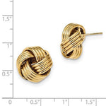 Carregar imagem no visualizador da galeria, 14k Yellow Gold 16mm Classic Love Knot Stud Post Earrings
